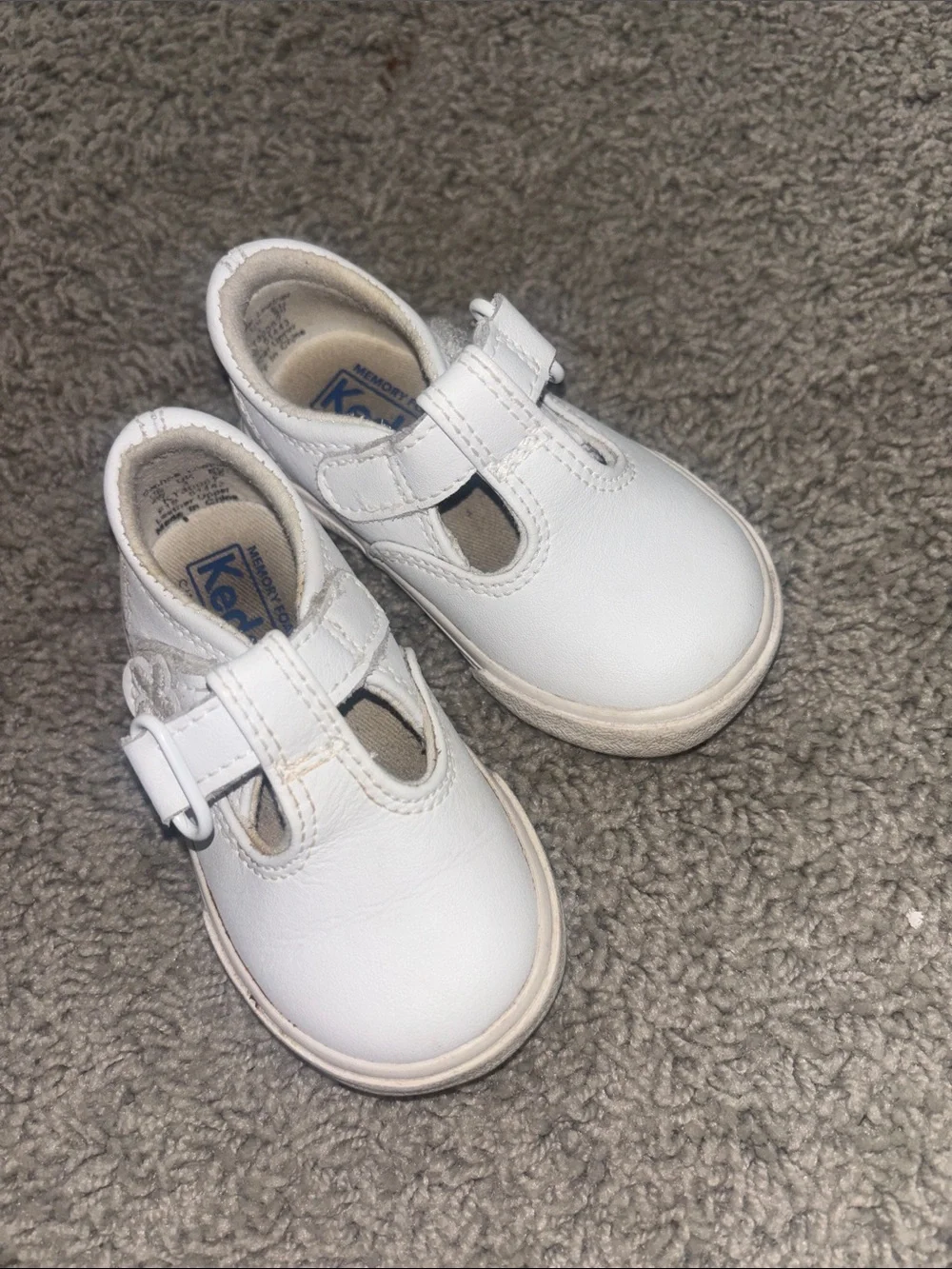Keds White Girls' T-Strap Mary Jane Baby Shoes